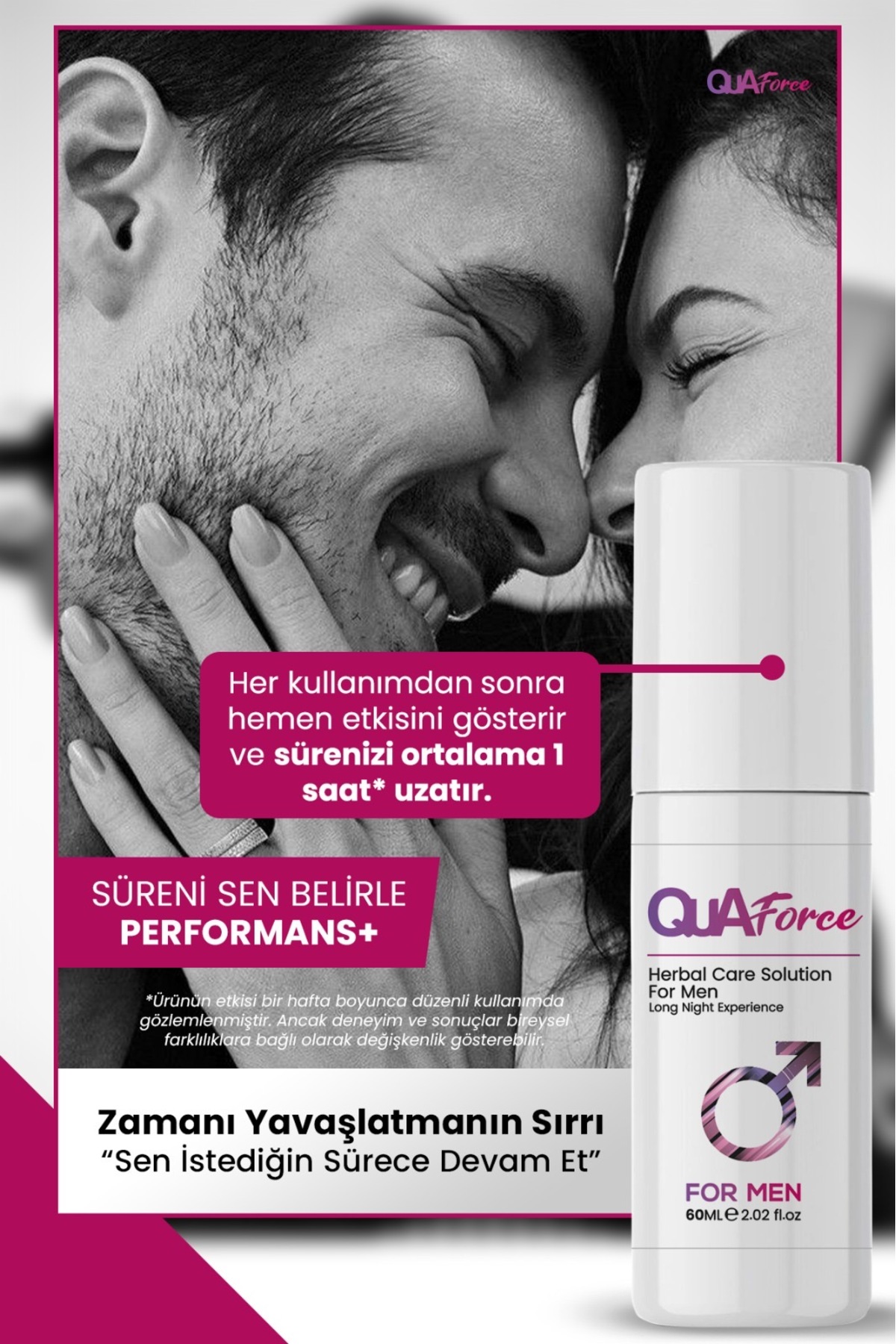 QUAforce Erkek Bakım Uzun Deneyim Sprey 60 ml - Görsel 3