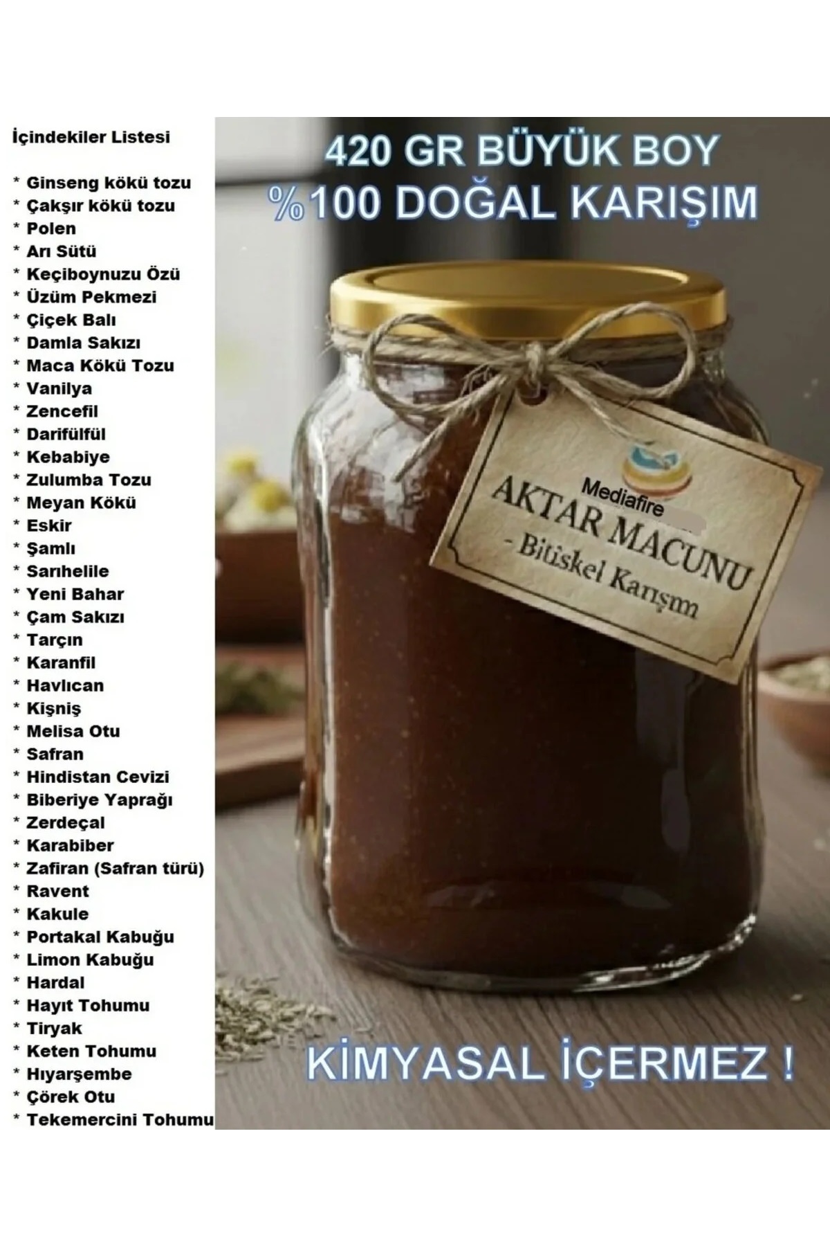 MediaFire Atom Propolis Arı Sutu Polen Mesir Kuvvetli Macunu 420 gr Kuvvetli Güçlü Mesir Macunu
