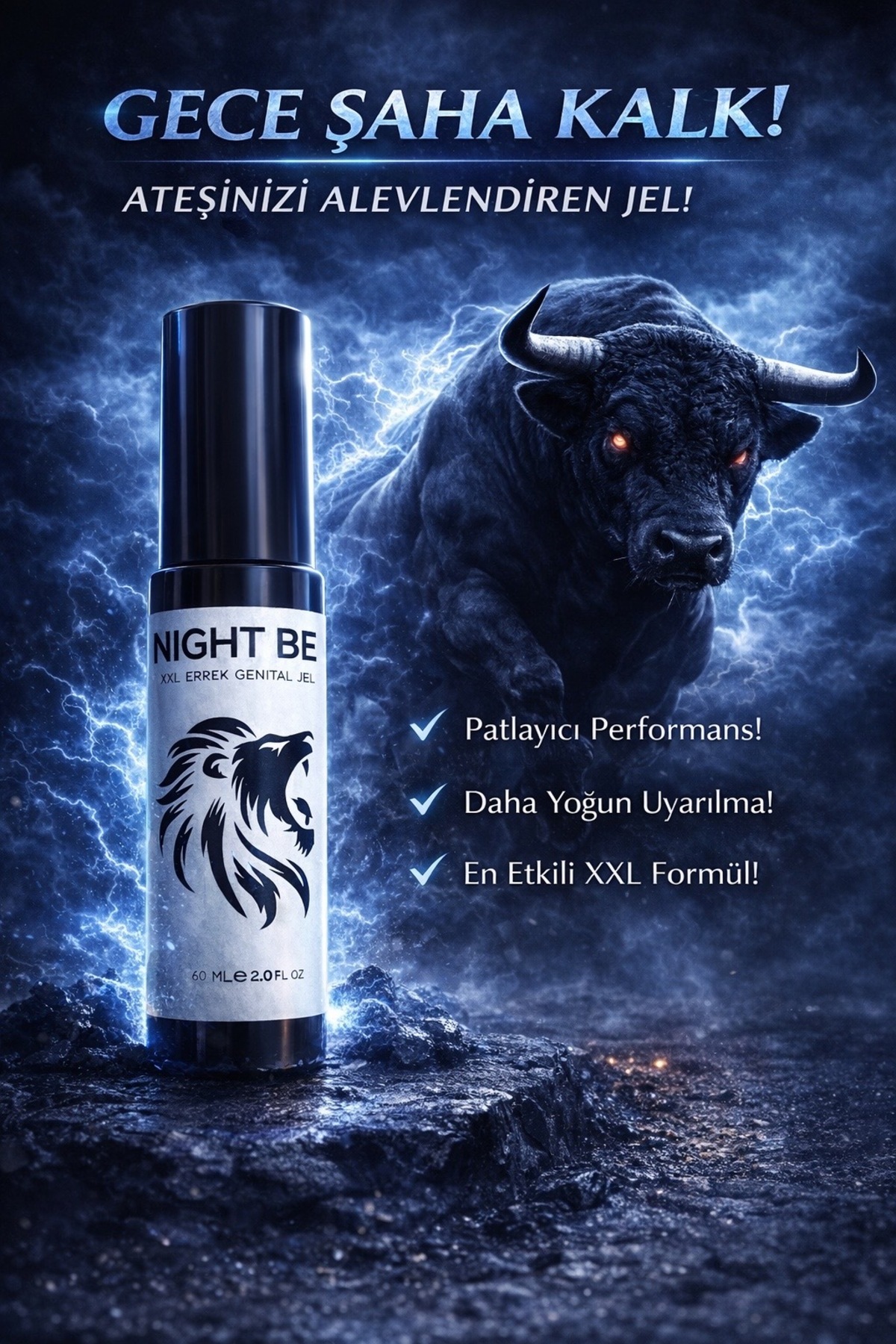 NightBerry XXL Erkek H’acimlendirici ve S’ertleştirici Jel 60 ml (Bü’yütücü) - Görsel 3