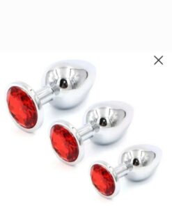 Alternative view of Greenport 3'lü Anal Oyuncak Metal Taşlı Anal Plug Anal Tıkaç Set Halinde Paslanmaz Çelik