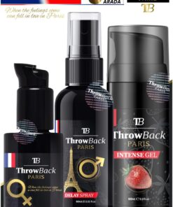 ThrowBack Parıs 3 Lü Set Kadın Jel & Erkek Control Sprey &Kayganlaştırıcı Jel Çilekli 60 ML
