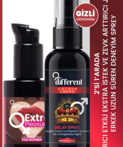 DİFFERENT PROFESİONAL Erkek uzun deneyim sprey 60 ml ve kadın uyarıcı jel ikili set