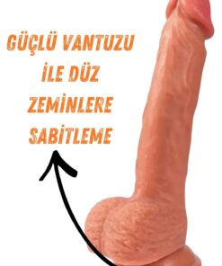 Lolita Shop Gerçekçi Ten Hissiyatı 20 Cm Penis Yumuşak Et Dokusunda Güçlü Vantuzlu Realistik Testisli Dildo - Görsel 3