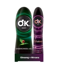 Okey Ginseng Masaj Jeli Su Bazlı 200 Ml + Nirvana Uyarıcı Jel Su Bazlı 100ml