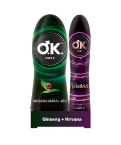 Okey Ginseng Masaj Jeli Su Bazlı 200 Ml + Nirvana Uyarıcı Jel Su Bazlı 100ml