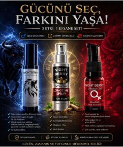 NightBerry 3’lü Set Erkek S’ertleştirici, Bü’yütücü, Ge’ciktirici & Kadın U’yarıcı Jel
