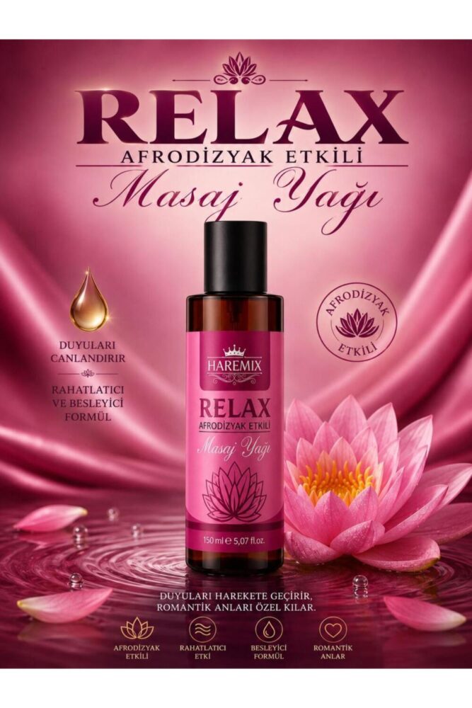 Haremix Relax Afrodi.zyak Etkili Masaj Yağı, Gizli Paketli 150 ml