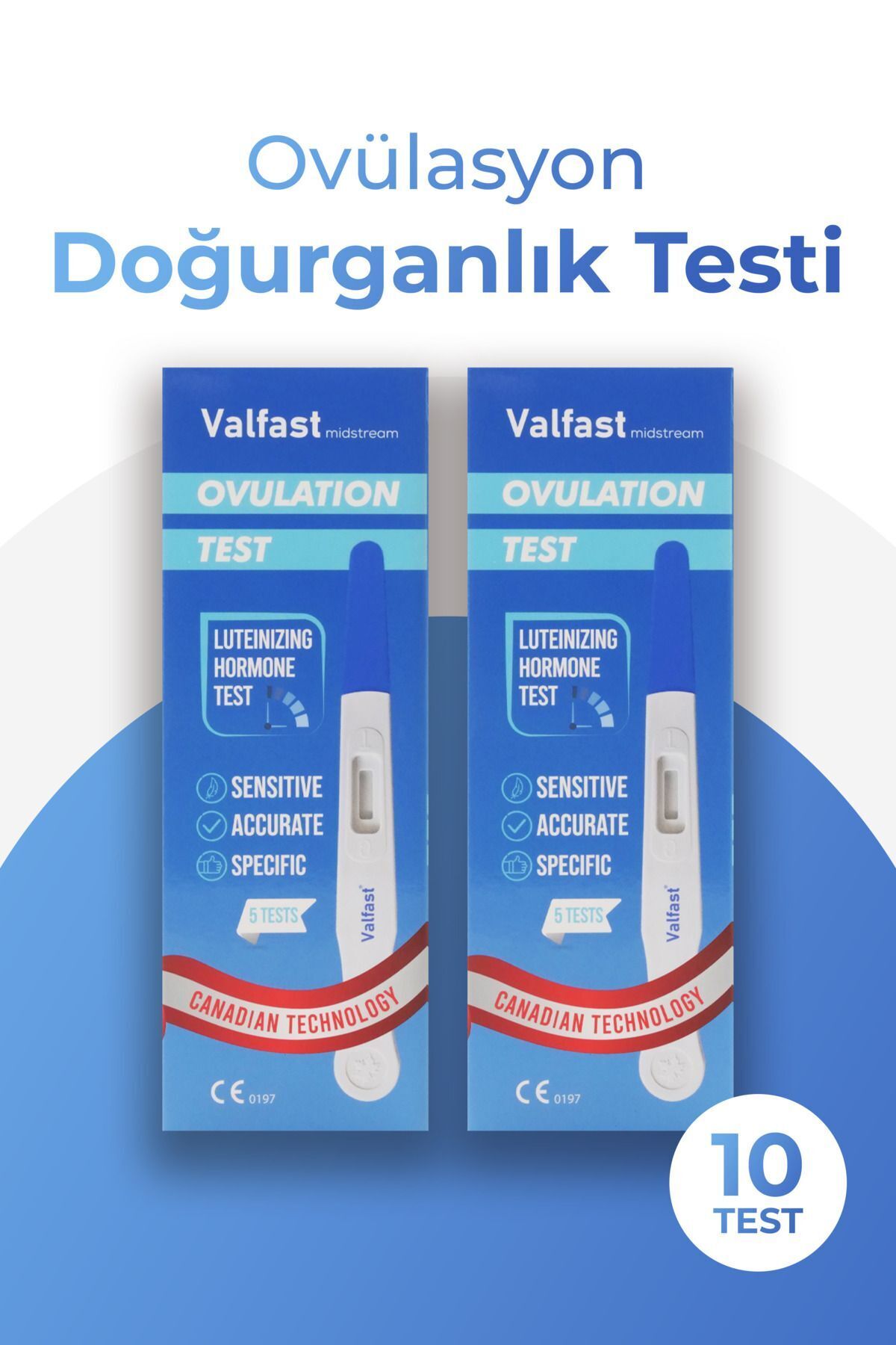 Valfast Ovulasyon Doğurganlık (Yumurtlama) Testi 2 Kutu 10 Adet Kalem Test