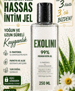 EXOLİNİ Kayganlaştırıcı Jel Su Bazlı 250 ml – Kadınlara Özel, D-Pantenol & Aloe, Oyuncak/Prezervatif Uyumlu