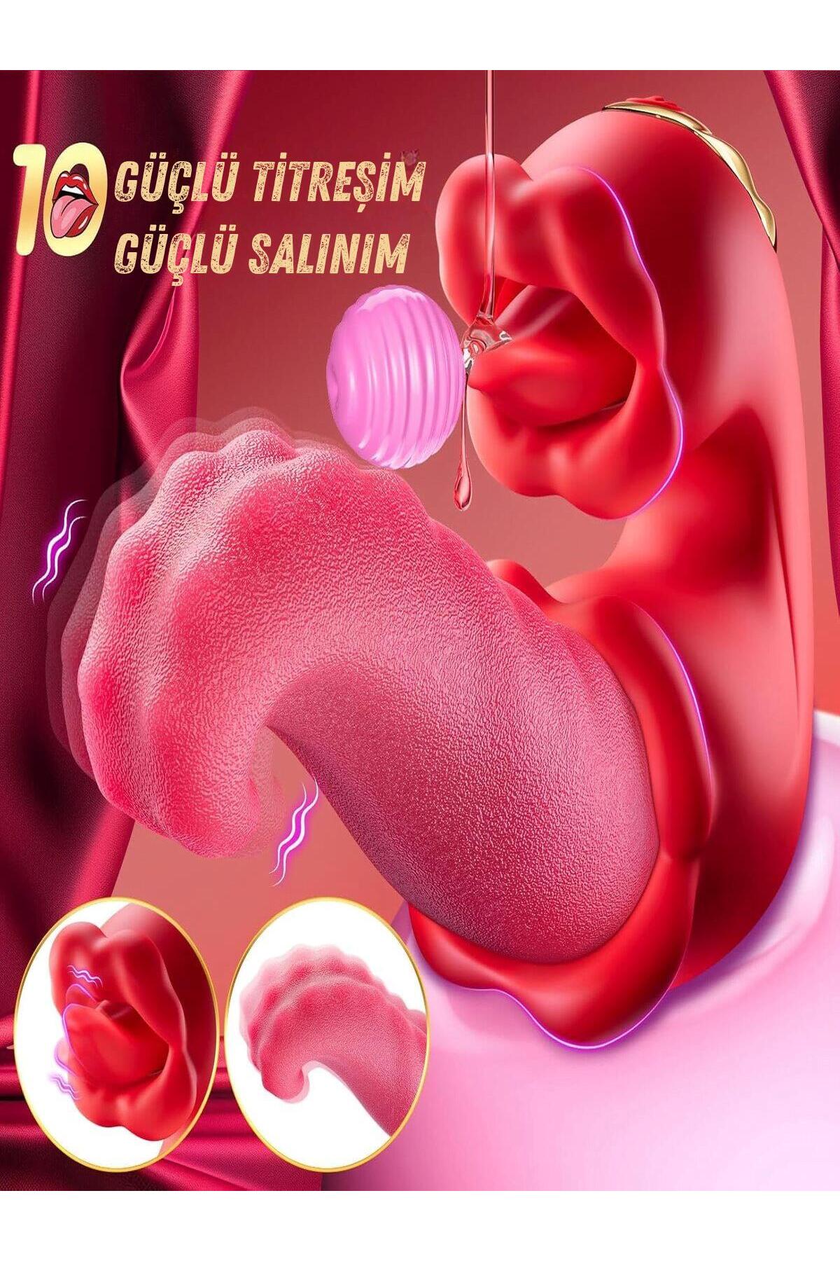 Lolita Shop 4in1 Yalama Dudak Hareketli Yukarı Aşağı Dil Titreşimli Şarjlı G Noktası Klitoris Uyarıcılı Vibratör - Görsel 3
