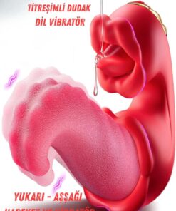 Lolita Shop 4in1 Yalama Dudak Hareketli Yukarı Aşağı Dil Titreşimli Şarjlı G Noktası Klitoris Uyarıcılı Vibratör