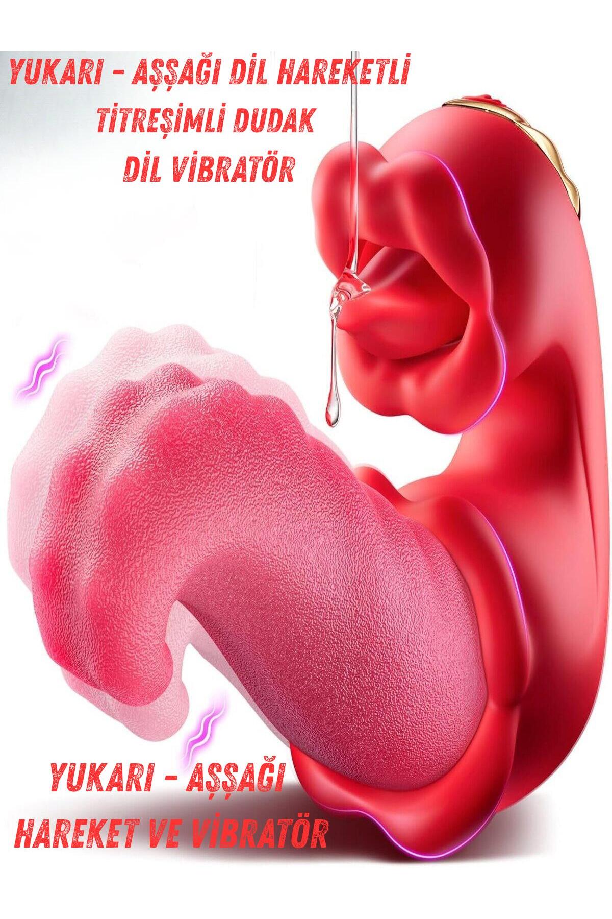 Lolita Shop 4in1 Yalama Dudak Hareketli Yukarı Aşağı Dil Titreşimli Şarjlı G Noktası Klitoris Uyarıcılı Vibratör