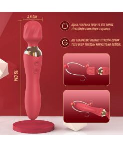 Lolita Shop Çift Motorlu Hem Dildo Hem Masaj 12 Farklı Güçlü Titreşimli Soft Silikon Klitoris G Noktası Vibratör - Görsel 3