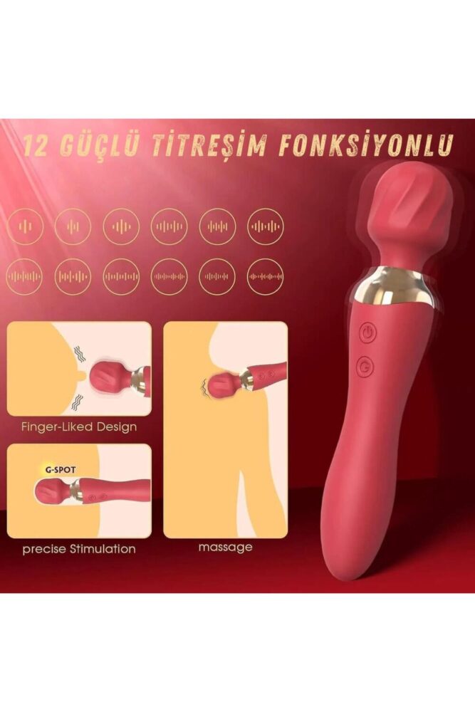 Lolita Shop Çift Motorlu Hem Dildo Hem Masaj 12 Farklı Güçlü Titreşimli Soft Silikon Klitoris G Noktası Vibratör - Görsel 2