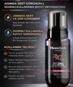 ThrowBack Parıs XXL - Erkeklere Özel Premium Bakım Kremi - Dolgun Görünüm - Görsel 3