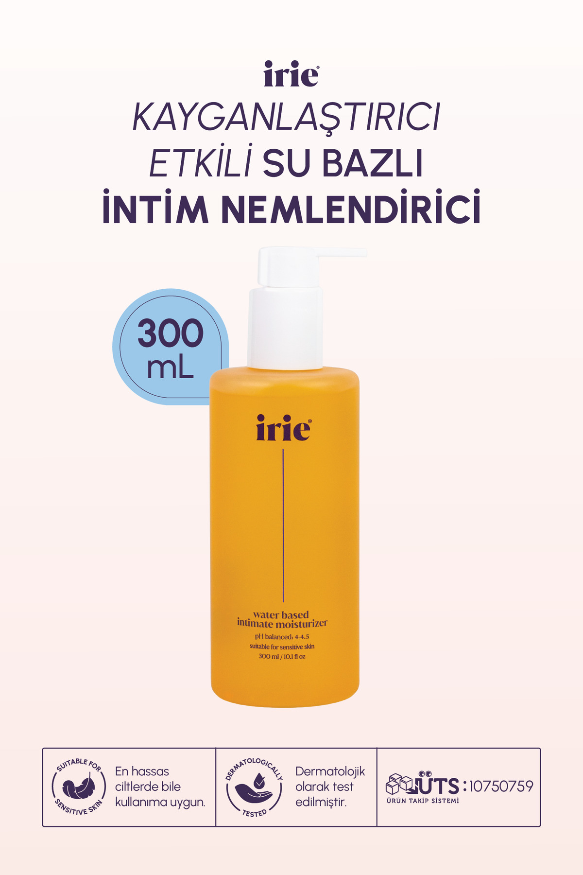 irie Kayganlaştırıcı Etkili İntim Nemlendirici 300mL - Su Bazlı Kokusuz Aromasız