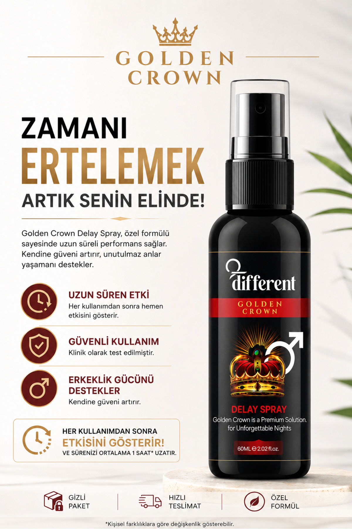 DİFFERENT PROFESİONAL Erkek Bakım uzun Deneyim Sprey 60 ml 70 kullanımlık