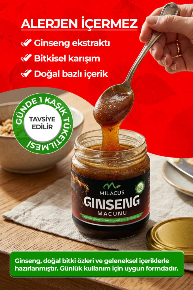 milacus Ginseng, Maca Extract, Tongkat All, Çaksir Otu,Panax, Bitkisel Karisimli Macun Ginseng Macun 230gr - Görsel 2