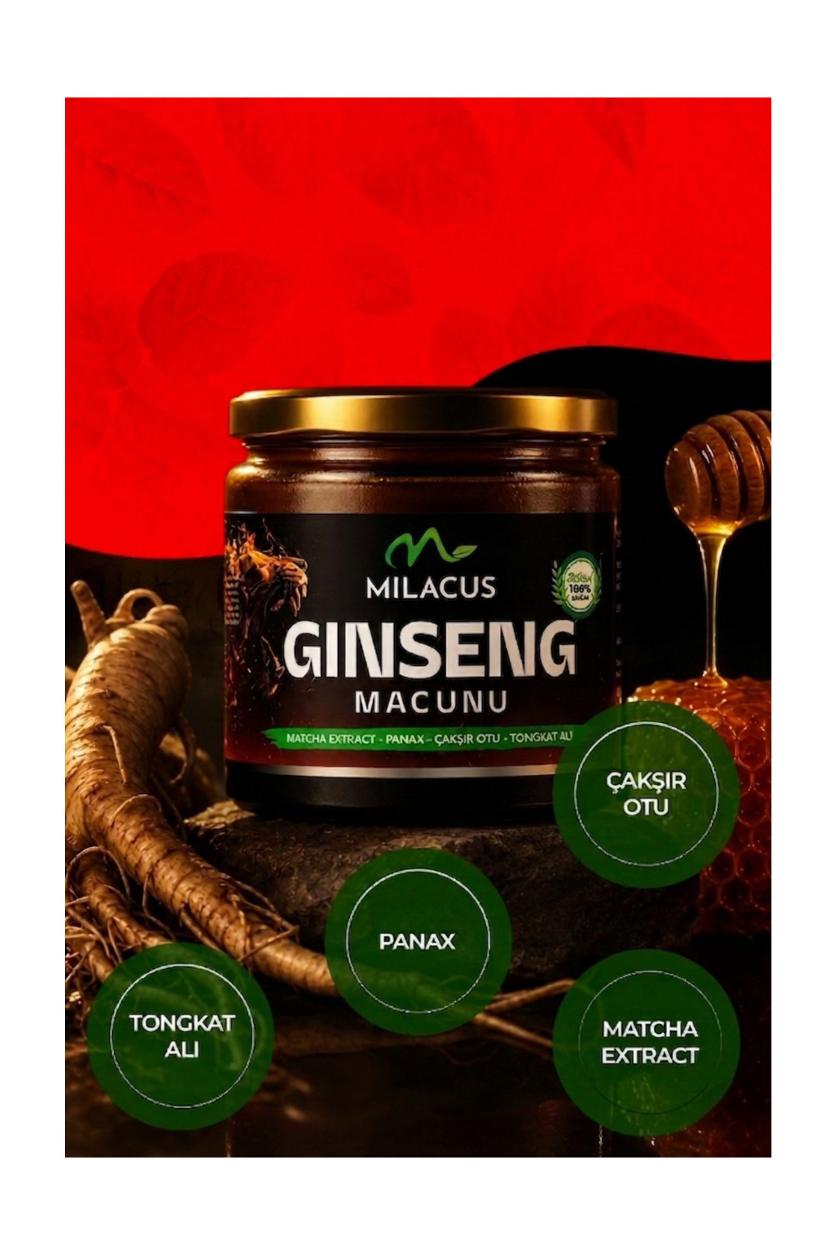 milacus Ginseng, Maca Extract, Tongkat All, Çaksir Otu,Panax, Bitkisel Karisimli Macun Ginseng Macun 230gr - Görsel 3