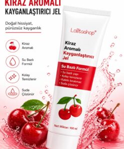 Lolita Shop Kirazlı Su Bazlı Ekstra Kayganlaştırıcı Jel 100 ML Yenilebilir Kiraz Hazzı Aromalı Kaydırıcı Jel