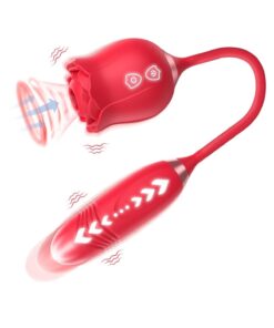 Lolita Shop Klitoris Emme Uyarıcılı İleri Geri Hareketli Kafa Dildo 10 Farklı Modlar Lüx Gül Teknolojik Vibratör