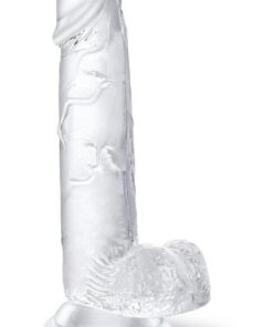 Lolita Shop Gerçekçi Yumuşak Şeffaf Jel Dokuda 18 Cm Güçlü Vantuzlu Vajina Anal Kullanılabilen Penis Dildo