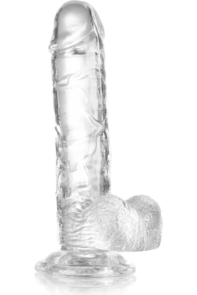 Lolita Shop Gerçekçi Yumuşak Şeffaf Jel Dokuda 18 Cm Güçlü Vantuzlu Vajina Anal Kullanılabilen Penis Dildo - Görsel 2