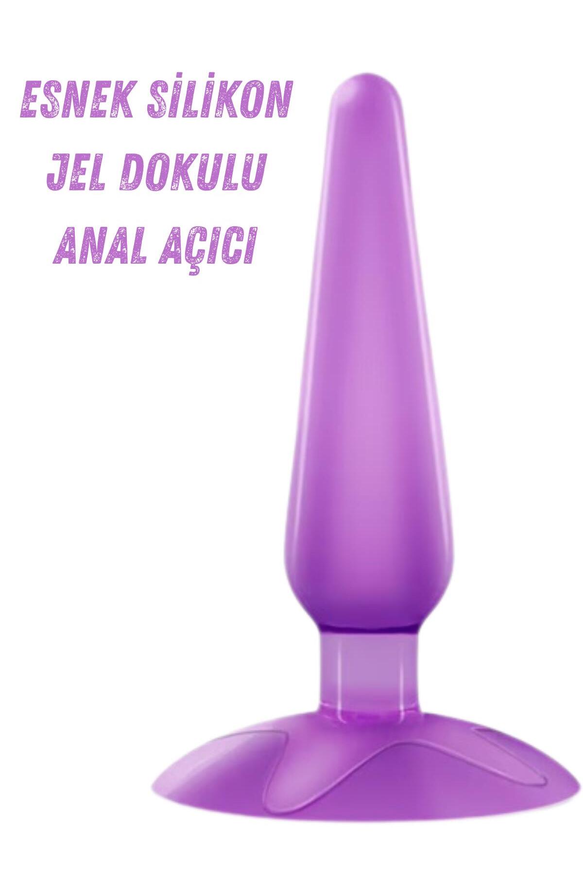 Lolita Shop Anal Ve Vajina Yumuşak Jel Dokuda Vantuzlu Anal Açıcı Genişletici Alıştırıcı Anal Plug ve Tıkaç