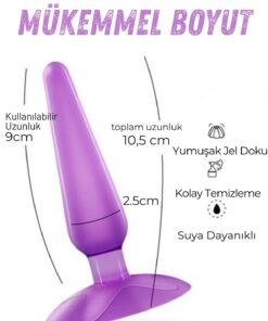 Lolita Shop Anal Ve Vajina Yumuşak Jel Dokuda Vantuzlu Anal Açıcı Genişletici Alıştırıcı Anal Plug ve Tıkaç - Görsel 3