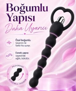 Lolita Shop 17 Cm Boğumlu Güçlü Titreşimli Esnek Soft Silikon Doku Anal Vajina Kullanılabilen Zevk Vibratörü - Görsel 3