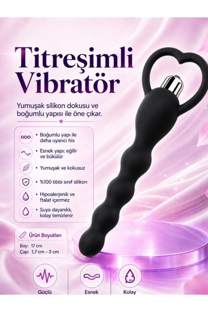 Lolita Shop 17 Cm Boğumlu Güçlü Titreşimli Esnek Soft Silikon Doku Anal Vajina Kullanılabilen Zevk Vibratörü - Görsel 2