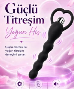 Lolita Shop 17 Cm Boğumlu Güçlü Titreşimli Esnek Soft Silikon Doku Anal Vajina Kullanılabilen Zevk Vibratörü
