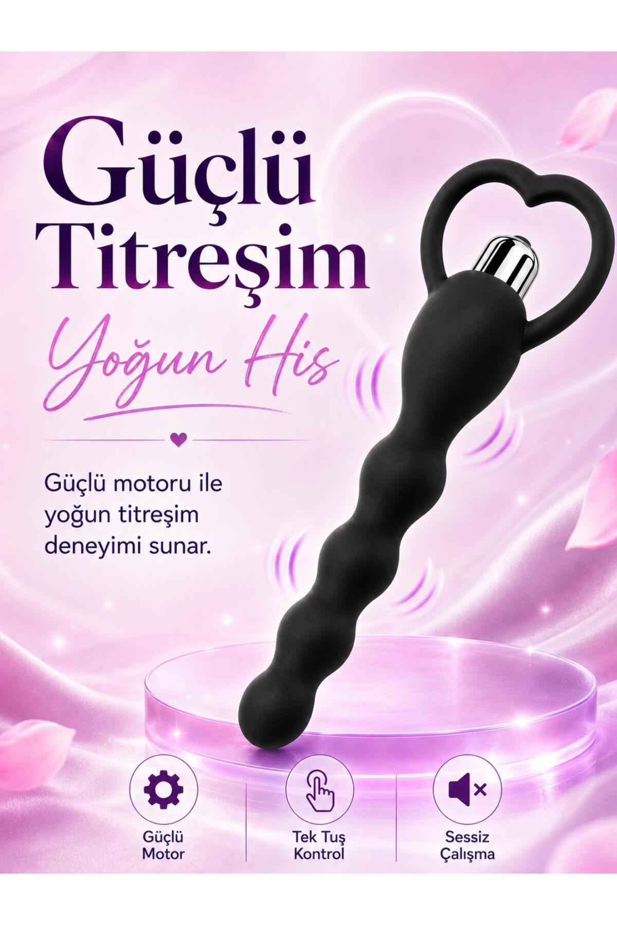 Lolita Shop 17 Cm Boğumlu Güçlü Titreşimli Esnek Soft Silikon Doku Anal Vajina Kullanılabilen Zevk Vibratörü