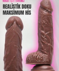 Alternative view of Lolita Shop Gerçekçi Doku Hissiyatında Kalın 26 Cm Melez Testisli Penis Güçlü Vantuzlu Damarlı Realistik Dildo