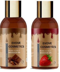 Evove Cosmetics Dubai Çikolatalı ve Çilekli 2 li Etkili Erotik Masaj Yağı Aromaterapi Masaj Yağı