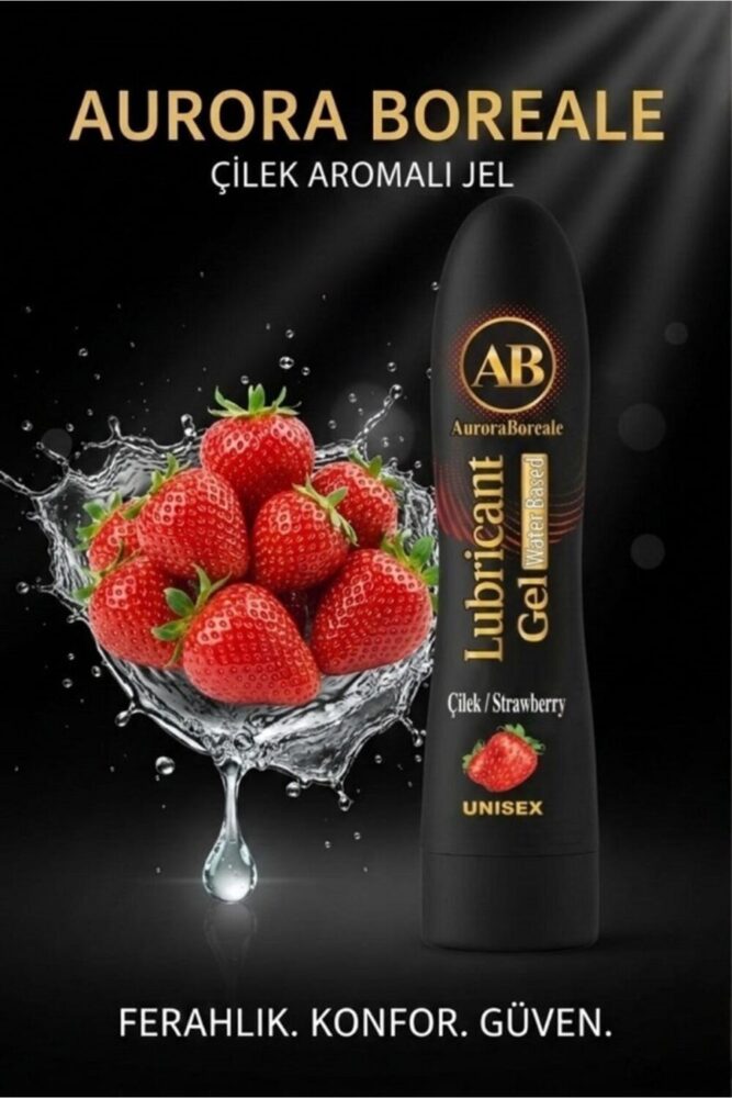 AuroraBoreale Premium Çilek Aromalı Büyük Boy Kayganlaştırıcı Jel Lubricant Gel - Görsel 2