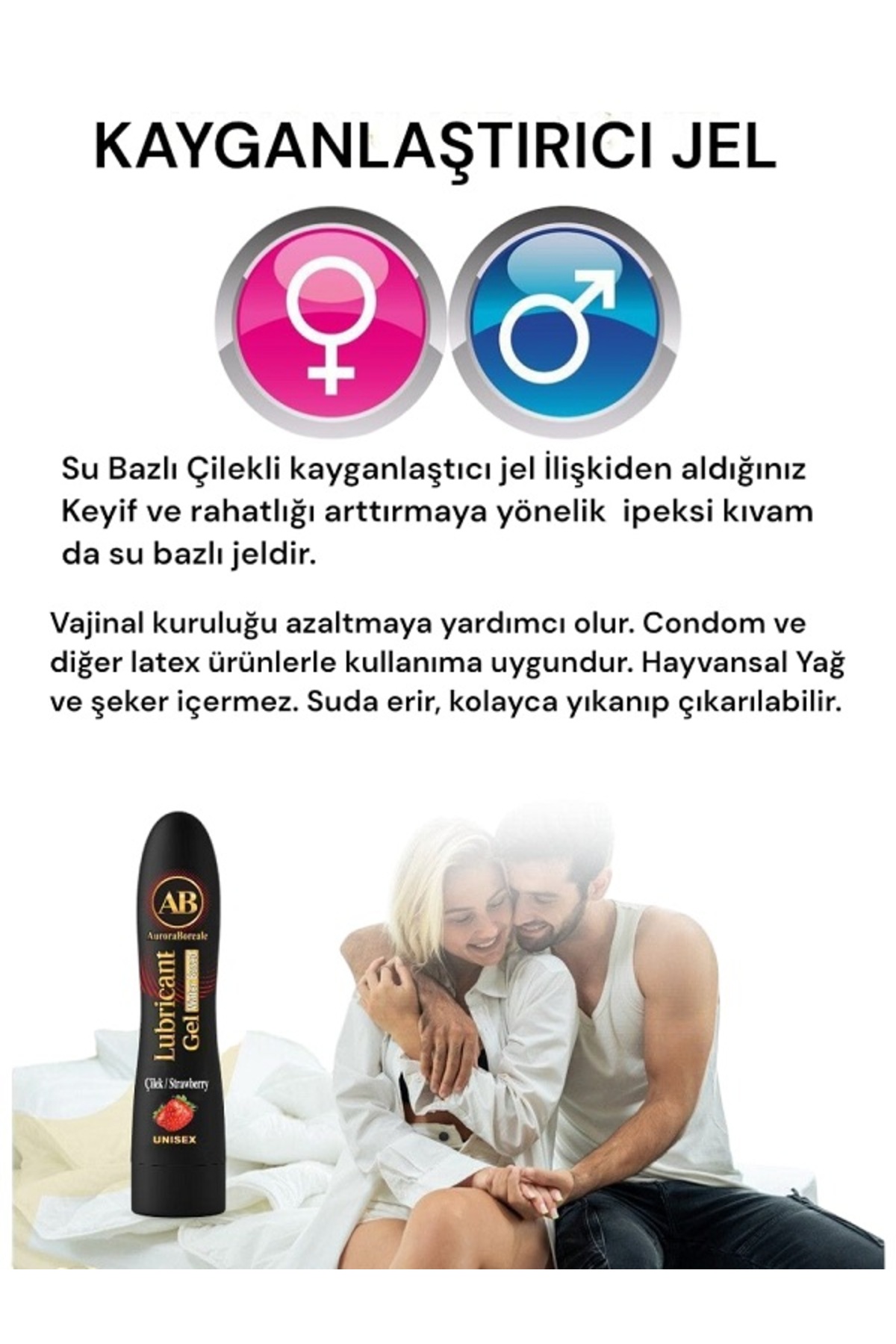 AuroraBoreale Premium Çilek Aromalı Büyük Boy Kayganlaştırıcı Jel Lubricant Gel - Görsel 3