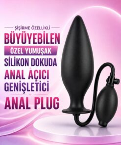 Lolita Shop Şişirme Özellikli Büyüyebilen Özel Yumuşak Silikon Dokuda Anal Açıcı Genişletici Anal Plug