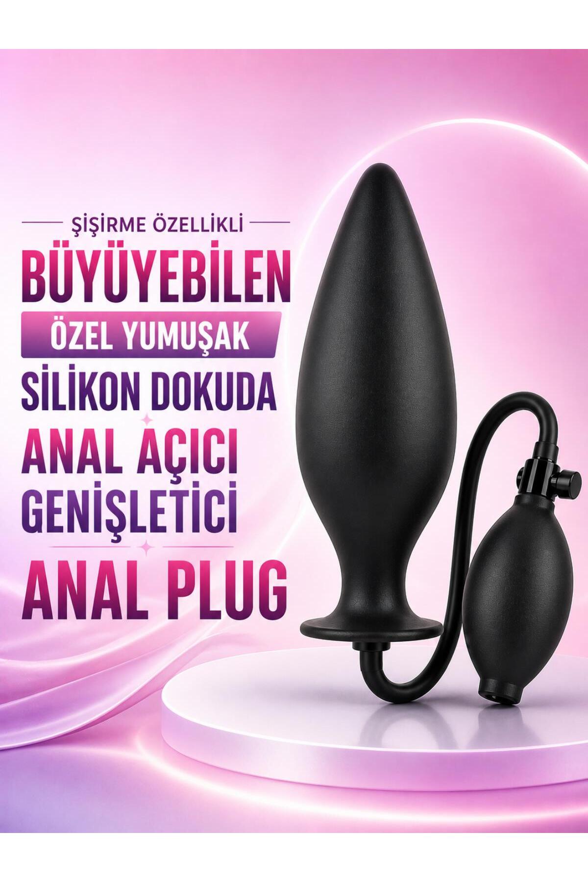 Lolita Shop Şişirme Özellikli Büyüyebilen Özel Yumuşak Silikon Dokuda Anal Açıcı Genişletici Anal Plug