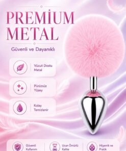 Alternative view of Lolita Shop Gümüş Metal Yumuşak Ponpon Tüylü Anal Açıcı Genişletici Alıştırıcı Lüks Anal Plug Ve Tıkaç