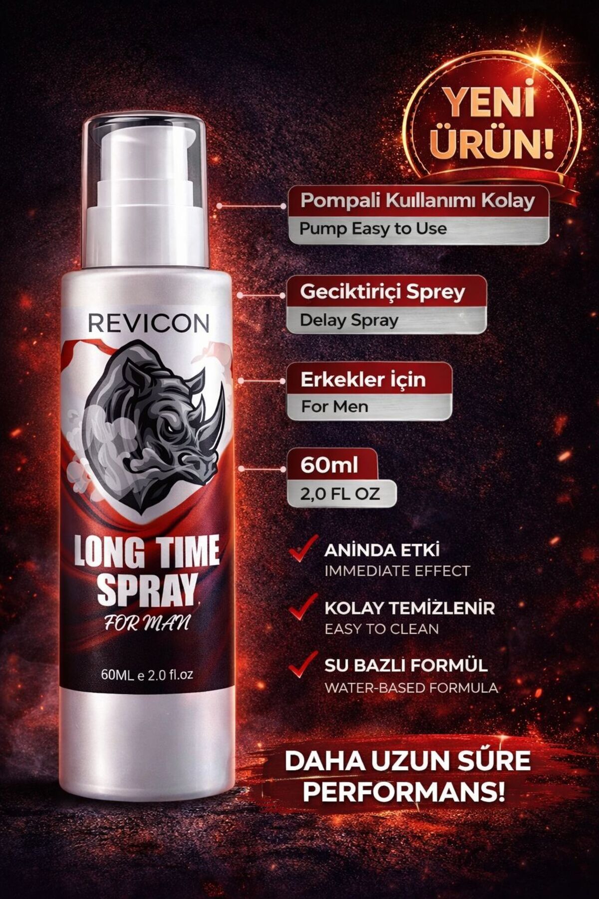 REVICON Care For Man Uzun Deneyim Sprey Premium Plus