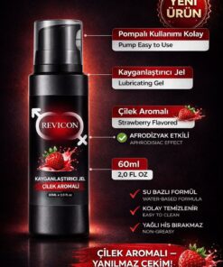 REVICON Su Bazlı Çilek Aromalı Kayganlaştırıcı Ultra Lüks Masaj Jeli 60 ml