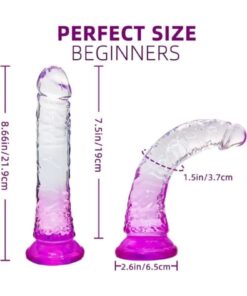 Alternative view of Lolita Shop Ultra Yumuşak Şeffaf Mor 21 Cm Gerçekçi Penis Realistik Jel Dokuda Yumurtalıksız Anal Vajina Dildo