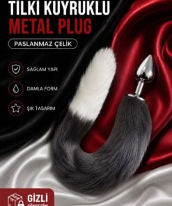 ADLUS Paslanmaz Çelik Tilki Kuyruklu Metal Plug - Ergonomik Damla Form Anal Plug