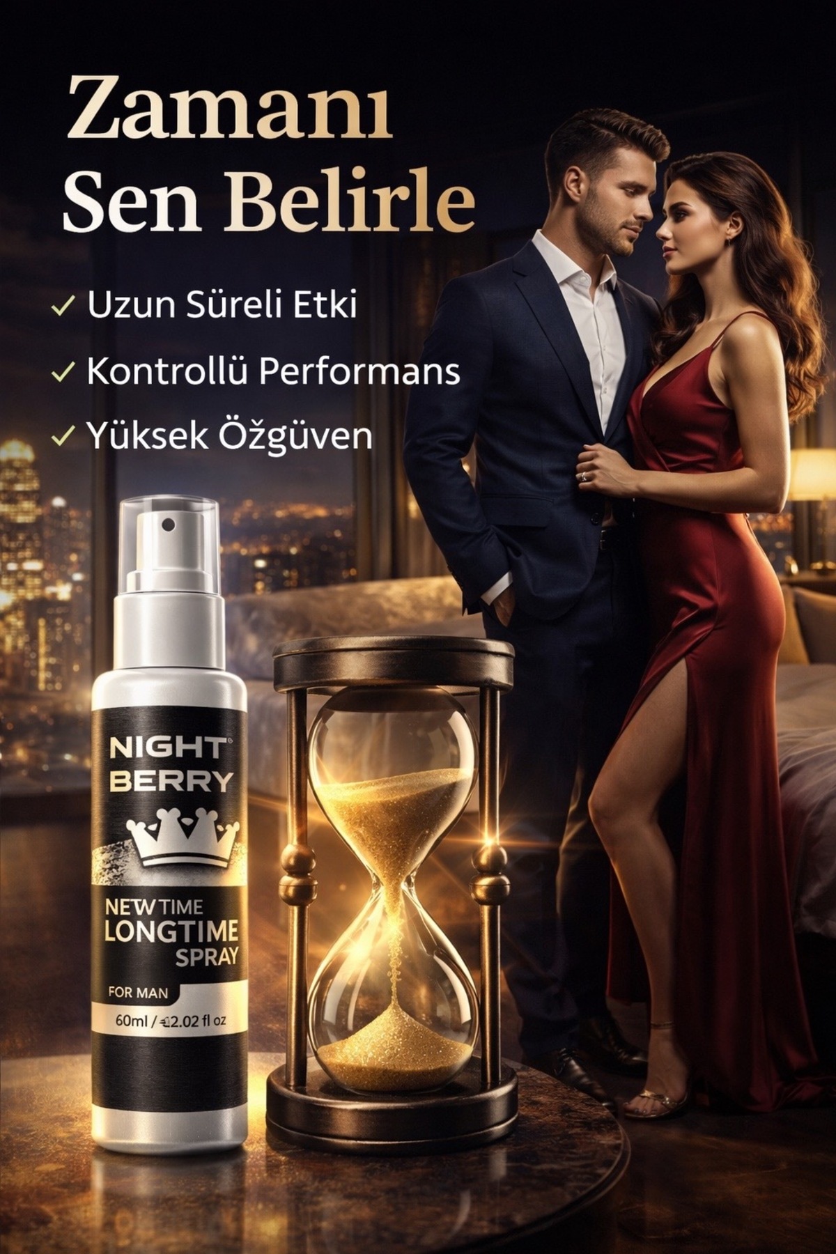 NightBerry Erkek Long Time Uzun Deneyim Sprey (Gec’iktirici) 60 ml