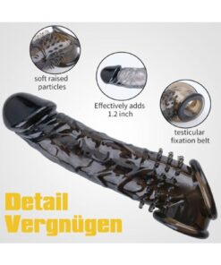Joytoy 4 santim Uzatmalı Penis Kılıfı,Karşı Tarafı Uyaran Tırtıklı Doku ve Gerçekçi Tasarım - Görsel 3
