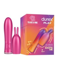 Durex 2si1 Arada Titreşimli Vibratör ve Uyarıcı Başlık, Usb Şarjlı, 7 Farklı Titreşim Modu, Suya Dayanıklı