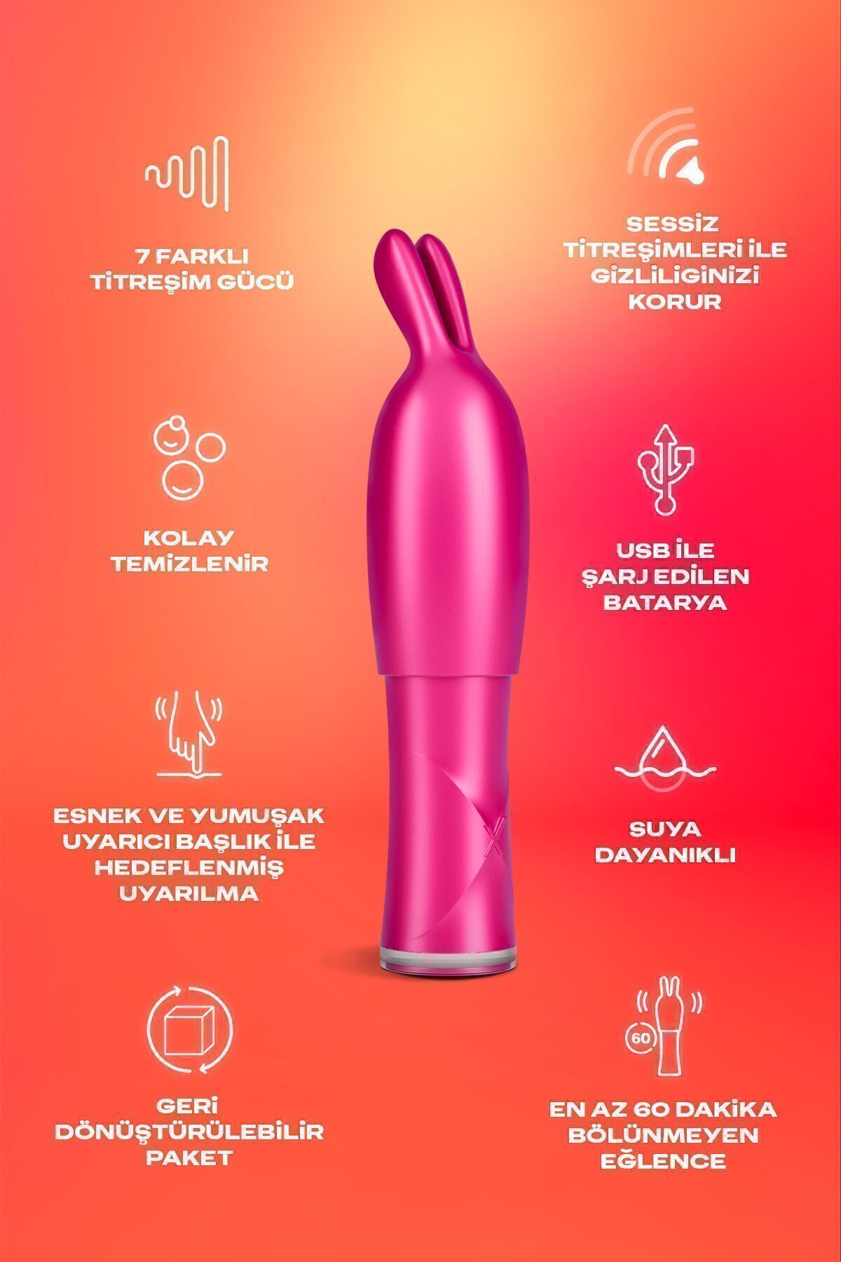 Durex 2si1 Arada Titreşimli Vibratör ve Uyarıcı Başlık, Usb Şarjlı, 7 Farklı Titreşim Modu, Suya Dayanıklı - Görsel 3