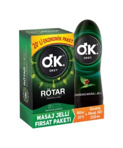 Okey Rötar Geciktiricili 20'li Prezervatif Ginseng Masaj Jeli 200 ml