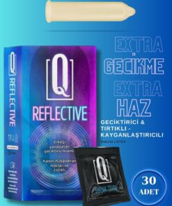 Q LIQUIDS Tırtıklı ve Geciktiricili 30'lu Prezervatif Kayganlaştırıcılı Condom